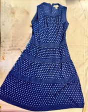 Michael Kors Women’s Blue And White Polka Dot Dress Size Small F58
