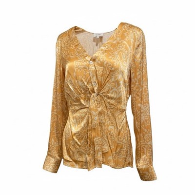 R.G. Kane SZS Yellow Blouse  Sateen SZS Buttons BNWNT