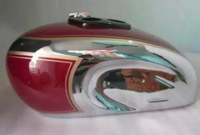 TRIUMPH T90N 5T SPEED TWIN CHROME CHERRY BENZIN TANK 1948+DECKEL/KOMPATIBEL