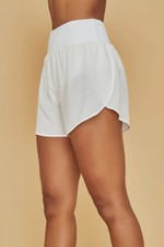 78 Varley Womens White Logo A-Line Tennis Activewear High Rise Short Size XXS
