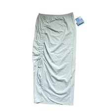 NEW Coolibar UPF 50+ Women's misty aqua Bayfront Ruched Maxi Skirt LARGE