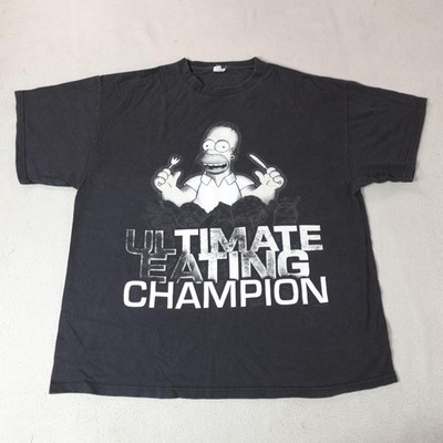 The Simpsons Shirt Mens Large Black Homer Simpson Ultimate Eating Champion Tee