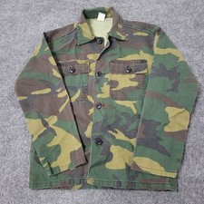 Vintage Camo Shirt Jacket Boys Size L 14/16 Green Woodland Utility USA Made
