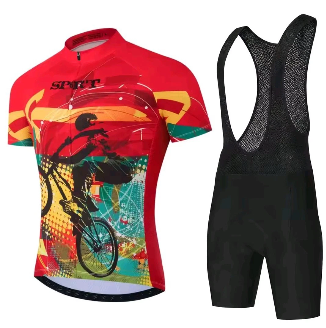 Short Sleeve Cycling Clothing Bike Cycling Jersey Bib Shorts