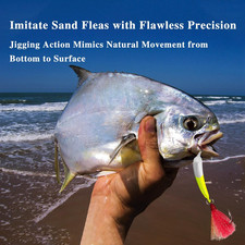 5 Pack Fishing Jig Heads, Swimbait Jigs Pompano Jigs with Teaser Hooks, Surf ...