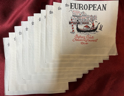 Lot of 16 VINTAGE 1960's EUROPEAN ITALIAN RESTAURANT BOSTON COCKTAIL NAPKINS