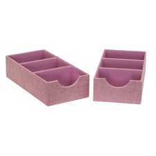 3-Compartment Drawer Organizers, Pack of 2, Carnation