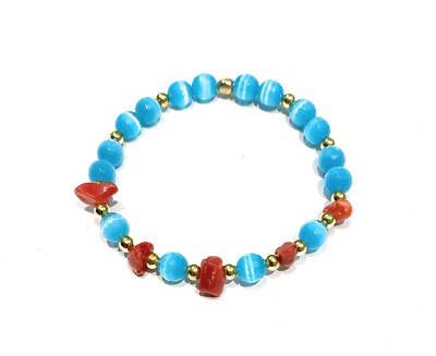 Blue Elastic Cat Eye Bracelet Natural Red Coral Ankle Boots -