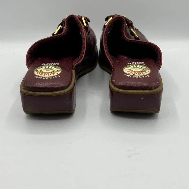 Zapato Tierra Daphne Zuecos Zapatos Para Mujer 7.5 Cuero Rojo Correa Sin Cordones Informal Mula Foto 2 de 4