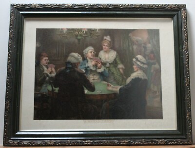 EIN WINTERABEND - Antiker Birnen Chromolithographie Druck nach E.F. Brewtnall