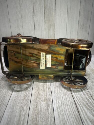 Caja de música de cobre estaño de colección "Rey de la carretera" diseño de coche clásico decoración funcionando - Imagen 6 de 10