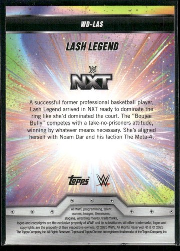 2025 Topps Chrome WWE Lash Legend #WD-LAS Womens Division - Picture 2 of 2