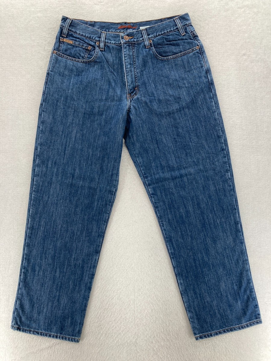 Vintage Eddie Bauer Flannel Lined Jeans Mens 36x30 Straight Leg