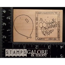 LIMITED EDITION RUBBER STAMPS CP238 HAPPY BIRTHDAY TEMPLATE BALLOON WINDOW 1214