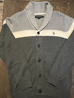 US Polo Assassin Sweater Men's Medium M Cardigan Shawl Collar