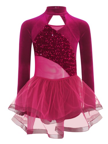Kids Girls Costume Built-in Shorts Dancewear Birthday Party Dress Sparkling - Picture 45 of 57