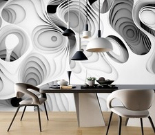 3D Art Gray White ZHUB2195 Wallpaper Wall Mural Removable Self-adhesive Vera