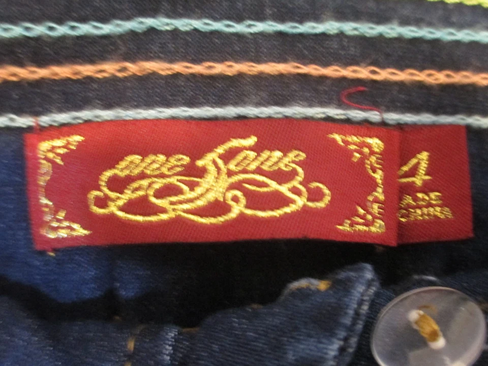 One 5 One Casual Lavado Oscuro Elástico Denim Azul Vaqueros Pantalones Cortos Damas Talla 4 Foto 2 de 3