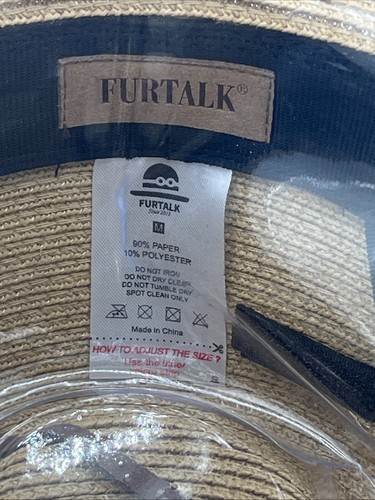 Furtalk women’s beach sun straw hat- Medium. New Free Ship - Picture 6 of 6