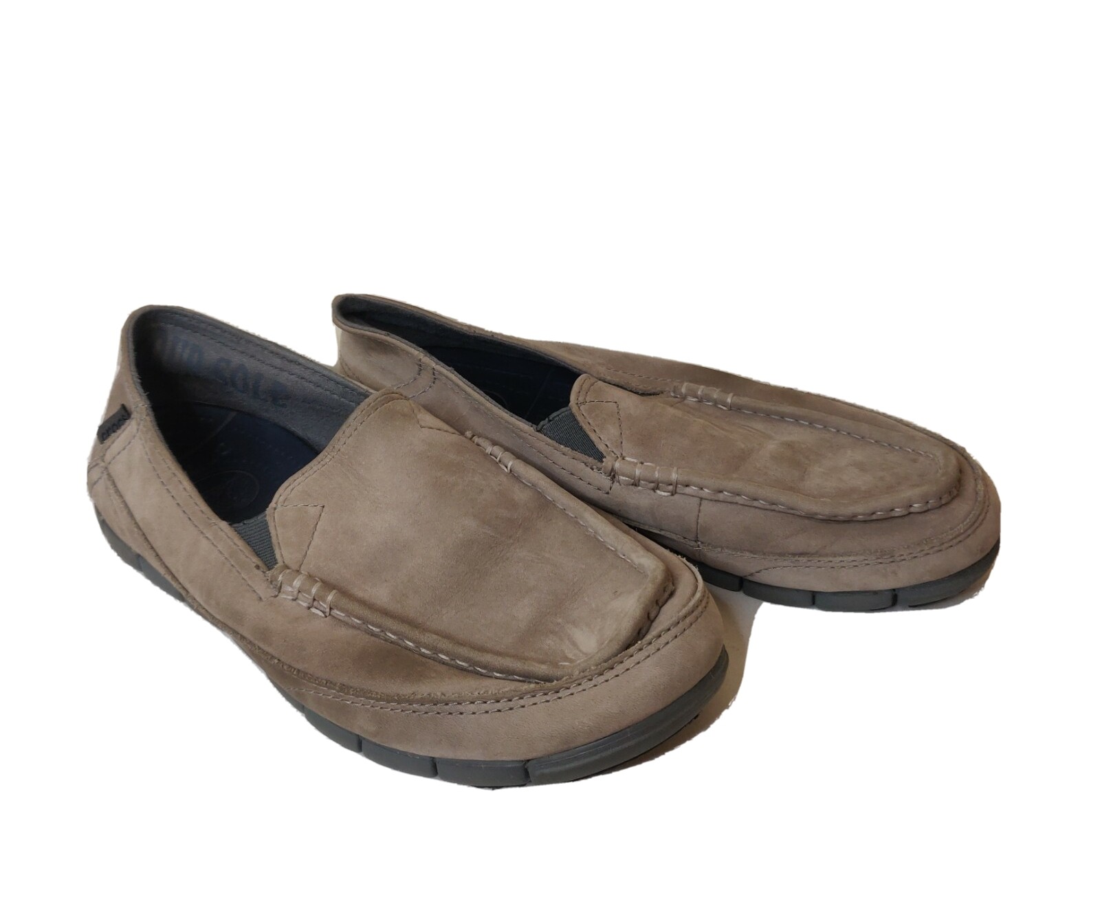Crocs Mens Gray Suede Loafers Size 8 Casual Comfortable Shoes 4R-image