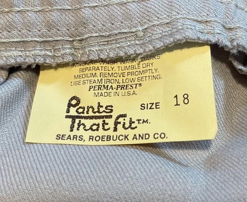 NEW SEARS Perma-Prest Pants That Fit Womans Size 18 Gray Pants VTG 70s Style - Picture 6 of 7