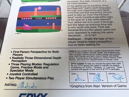BALLBLAZER LUCASFILM by Epyx ~ Atari Computers ~ BIG boxed ~ Vintage DISK Sealed - Picture 10 of 16