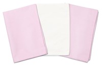 3 Toddler Pillowcases - 2 Pink And 1 White - For Pillows Sized 13x18 And 14x19 - 3 Toddler Pillowcases - 2 Pink And 1 White - For Pillows Sized 13x18 And 14x19 -