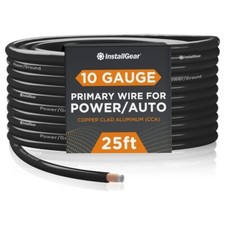 InstallGear 10 Gauge Wire 25ft Copper Clad Aluminum CAA - Primary Auto Wire