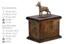 Doberman cropped, dog urn made of cold cast bronze, ArtDog, USA - kind1