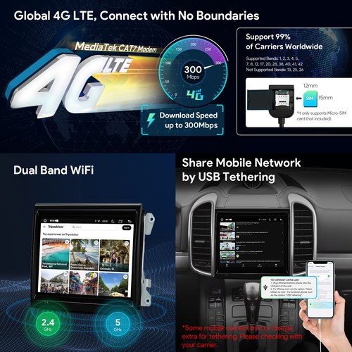 For Porsche Cayenne PCM3.1 8.4" Android 14 8-Core 4+64G Car Radio Stereo GPS DAB - Picture 16 of 19