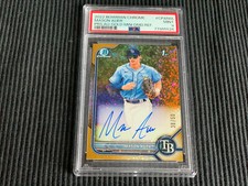 2022 BOWMAN MASON AUER *GOLD DIAMOND CHROME AUTO #38/50 PSA 9 MINT*  RAYS