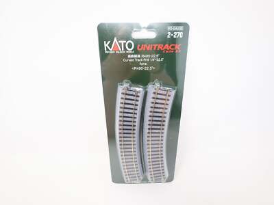 KATO 2-270 HO Scale, Unitrack 19 1/4'' R Curve 22.5° Track (4), Code 83