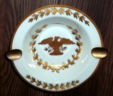 EXTREMELY RARE LORD & TAYLOR LIMOGES FRANCE FEDERAL EAGLE ASHTRAY HAND PAINTED