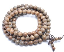 8MM GREEN AFRICAN SANDALWOOD ROUND LOOSE BEADS 34"