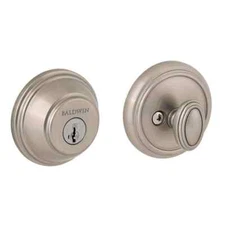 Baldwin Prestige Satin Nickel Single Cylinder Round Deadbolt Featuring SmartKey