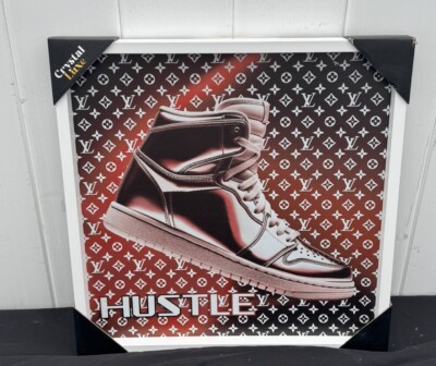 Louis Vuitton 19 X 19  Framed Wall Art Jordan 1  Hustle   Rare