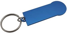Abziehbarer Einkaufswagenl&ouml;ser Schl&uuml;sselanh&auml;nger mit Einkaufswagenchip in Blau
