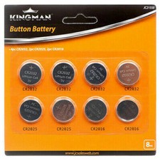 8 Assorted BUTTON BATTERY Cell Lithium Coin CR2032 CR2025 CR2016 Batteries EL20