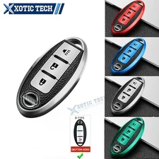 TPU & Leather Car Full Seal Key FOB Cover Case Shell Skin For Nissan Accessories