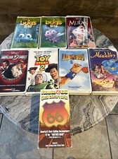 Walt Disney VHS Movie Lot of 8   Aladdin Toy Story 2 Mulan Bug  s Life  Route 66