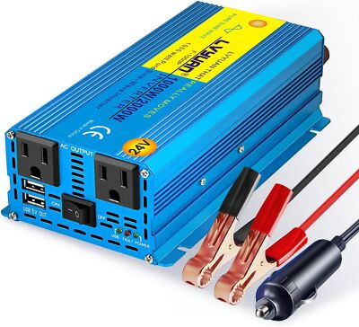 LVYUAN 1000 Watt Pure Sine Wave Power Inverter 24V DC to 110V/120V ... Fast Ship