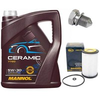 MotoröL Set 5W-30 5 Liter + ÖLfilter + ÖLablassschraube FüR VW Golf VII 2.0 TDI
