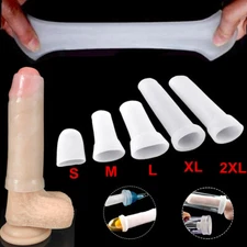 2PCS Set Penis Silicone Sleeve for Extender Stretcher Max Vacuum Enlargement USA