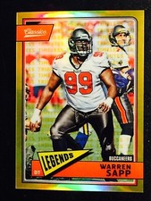 2018 Classics Warren Sapp Timeless Tributes Gold Refractor SP  #'d 08/65
