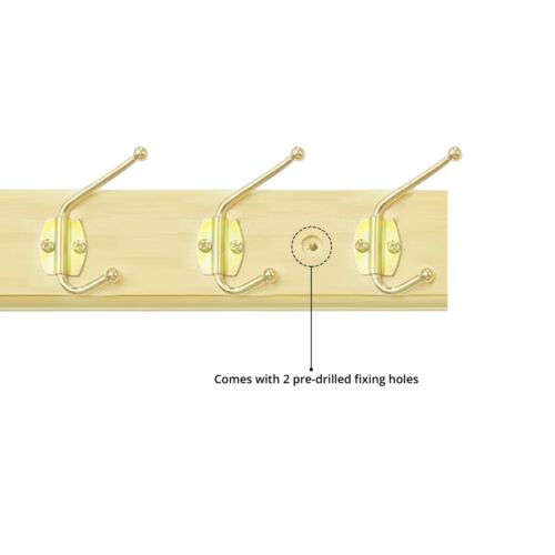 5 Hooks Wooden Coat Clothes Door Holder Rack Key Hooks Wall Mounted Hanger 2pcs - Picture 6 of 12