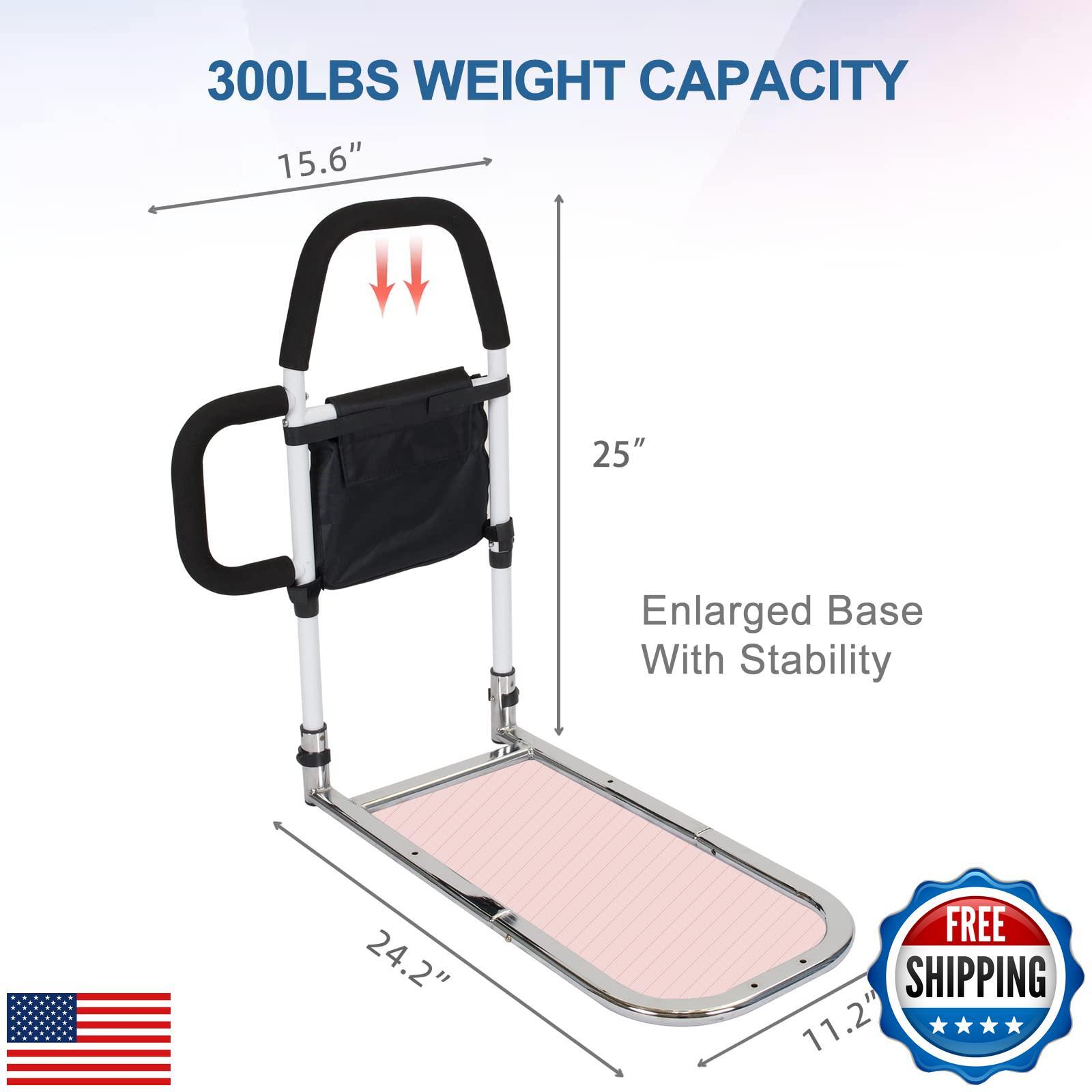 HEPO Bed Rails for Elderly Adults Safety with Motion Sensor Light and Double 