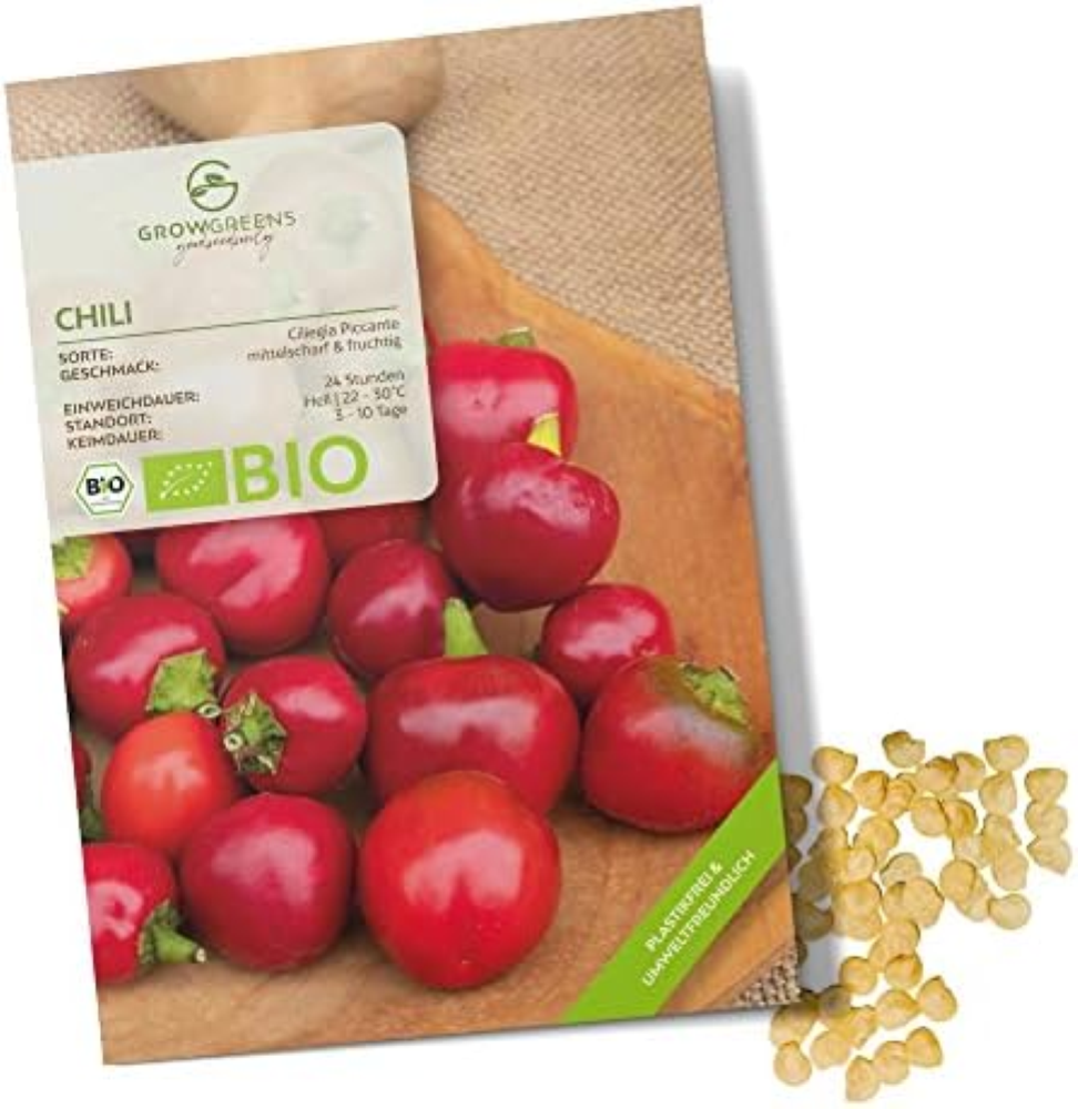 Semi di peperoncino biologico con 5 varietÃ  - Kit di semi di peperoncino ideale