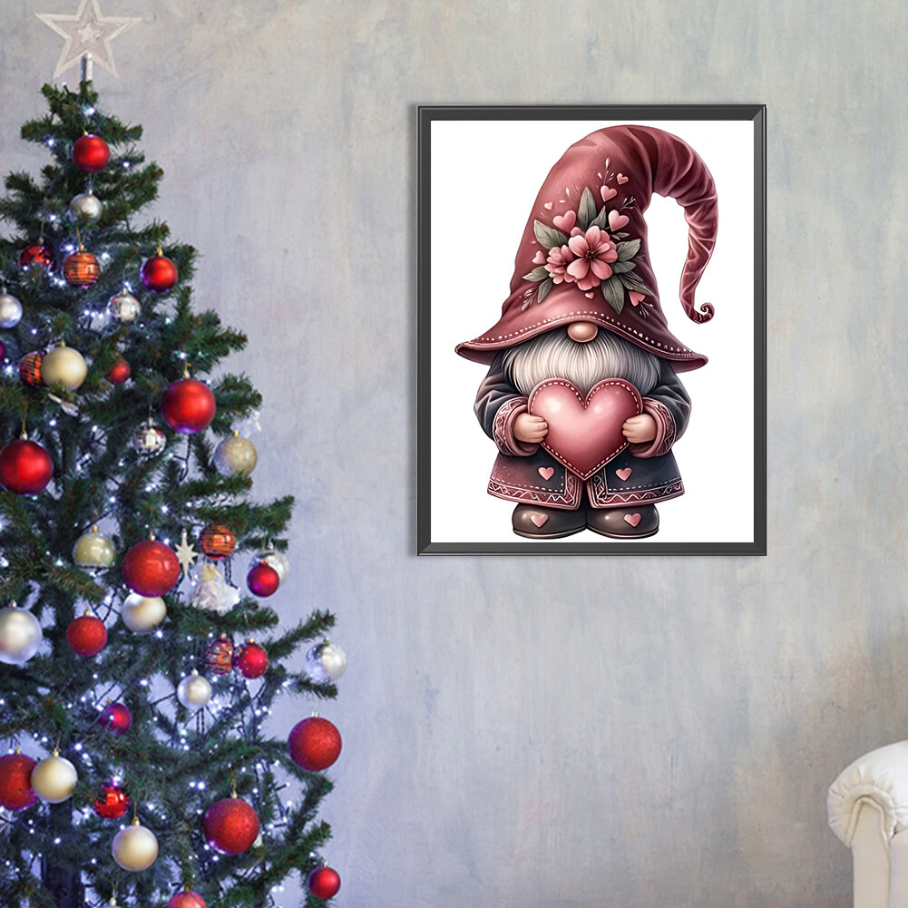 5D DIY Full Round Drill Diamond Painting Heart Gnome Kit Home ...