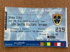 2004/05 CARDIFF CITY V STOKE CITY 28-08-2004 CHAMPIONSHIP MATCH TICKET