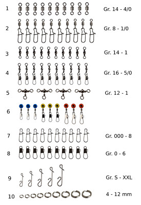 TOPPREIS!!! 50 Stk Tönnchenwirbel Rollwirbel Sprengringe Knotenlosverbinder Snap